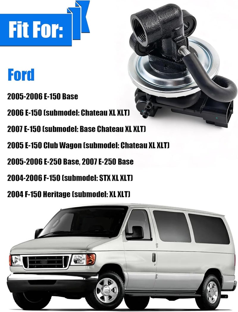 TINJO صمام EGR EGV1033 يناسب فورد 2005-2006 E-150 بيس، 2006-2007 E-150، 2005-2007 E-250 بيس، 2004-2006 F-150 (نموذج فرعي: STX XL XLT)، صمامات إعادة تدوير غاز العادم EGR استبدال OE 3L3Z9D475DA - Image 2